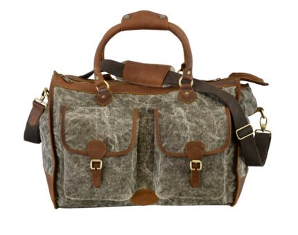 CanvasGears Outdoor Leather and Canvas Travel Bag with Premium Hardware – 506