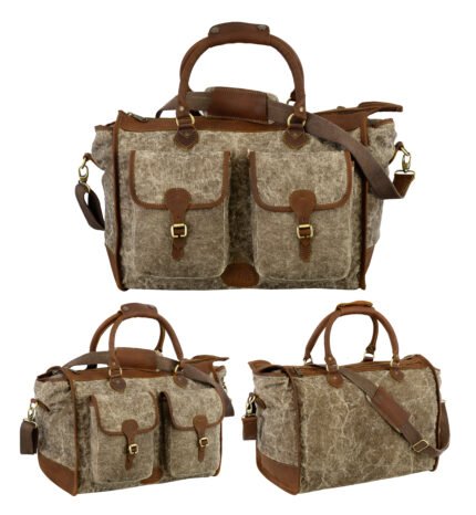 CanvasGear Premium Leather-Trim Canvas Travel Bag - 506