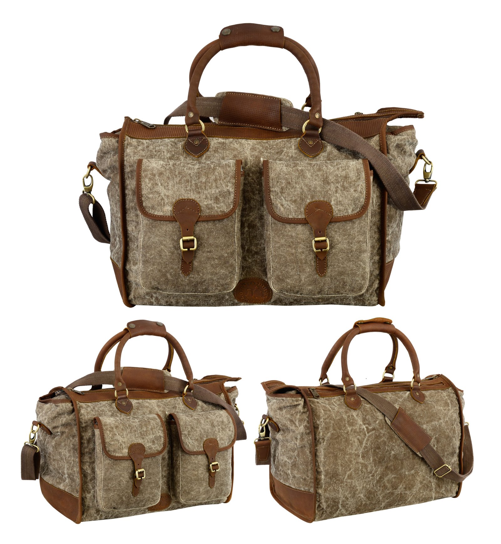 E1 CanvasGear Premium Leather-Trim Canvas Travel Bag - 506 - Image 1