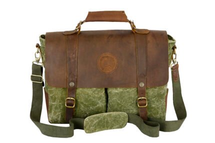 Premium Handcrafted Canvas & Leather Forest Green Messenger Bag with Solid Brass Hardware - 501